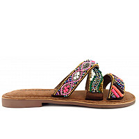 LAZAMANI - tan mules beads - Pantolette - tan