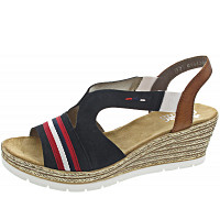 RIEKER - Keilsandalette - pazifik/cayenne