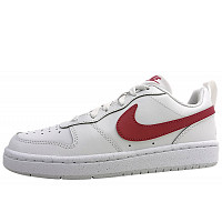NIKE - Court Borough Low - sportlicher Schnürer - Grau/Rot 010