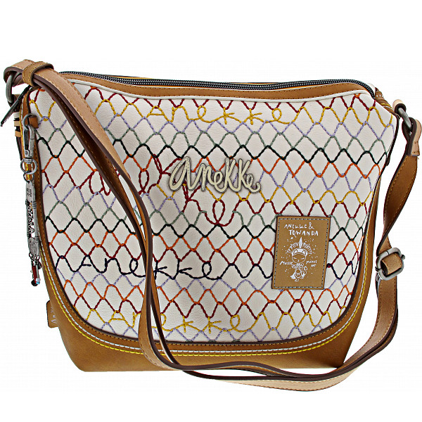 Anekke Menire Tasche braun/weiss/multi