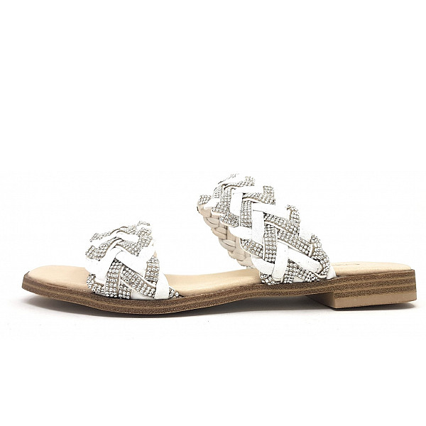 Caprice Pantolette 167 white crystal