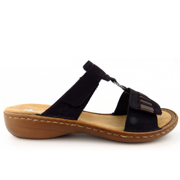 Rieker Pantolette schwarz/kastanie