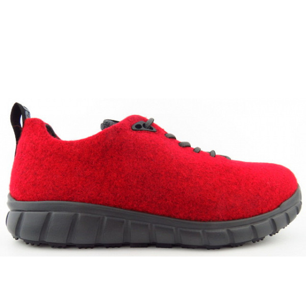 GANT Herren Schnürhalbschuh In Rot-Kombination - Leder, Gummisohle, Regular Fit