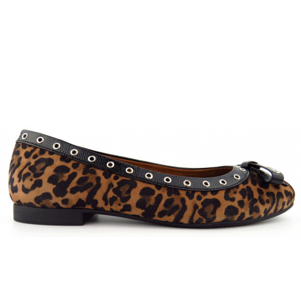Paul Green Leo Lack sahara black Ballerina Leopard-Muster