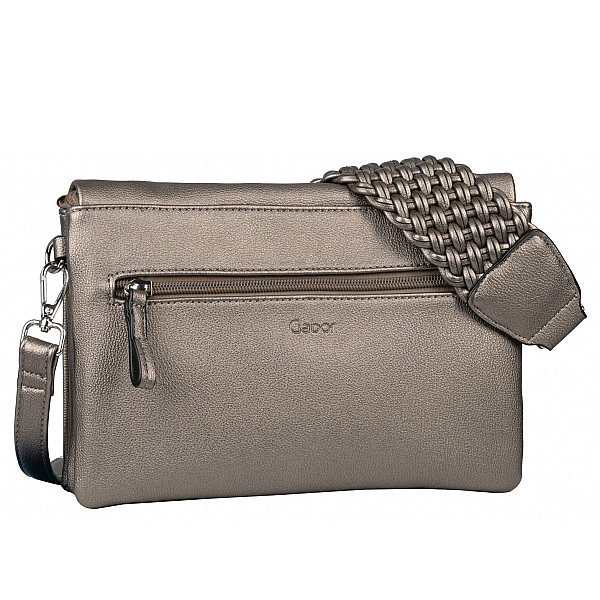 Gabor Silena clutch metallic taupe