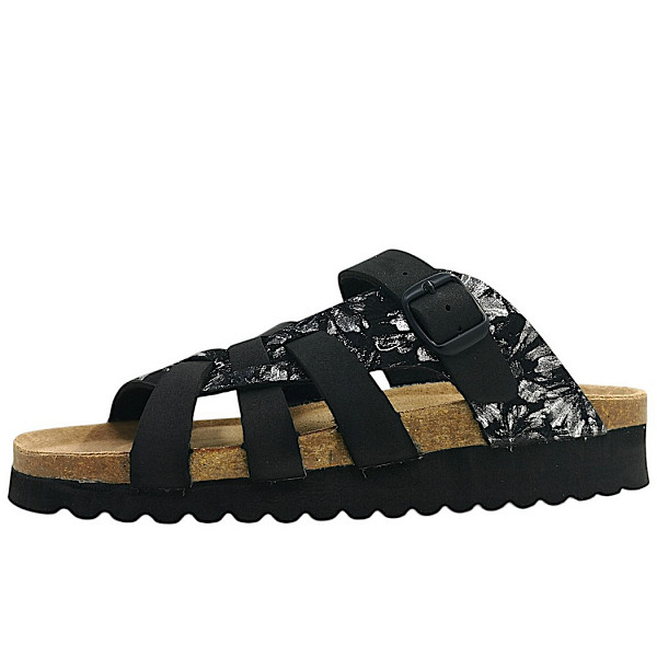 Jane Klain Pantolette black / silver 057