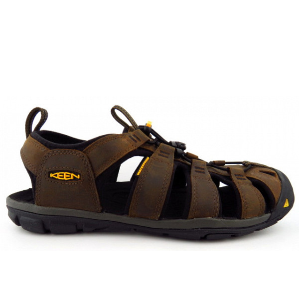 KEEN CLEARWATER CNX LEATHER Men Sandale DARK EARTH/BLACK