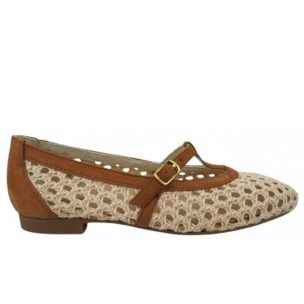 Paul Green Diva Nubuk natur sisal Ballerina Beige