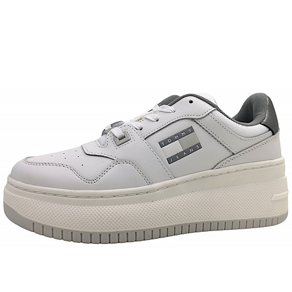 Tommy Hilfiger Retro Basket Platform Schnürer YBL white