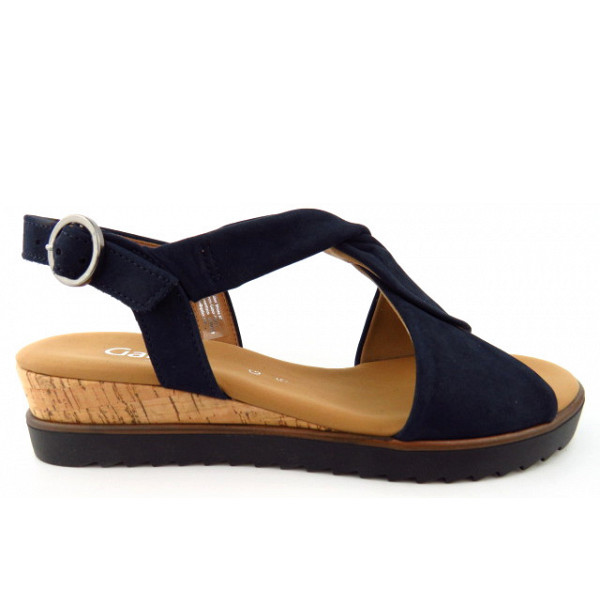 Gabor Comfort Nubuk Sandale blue (Kork/schw.)