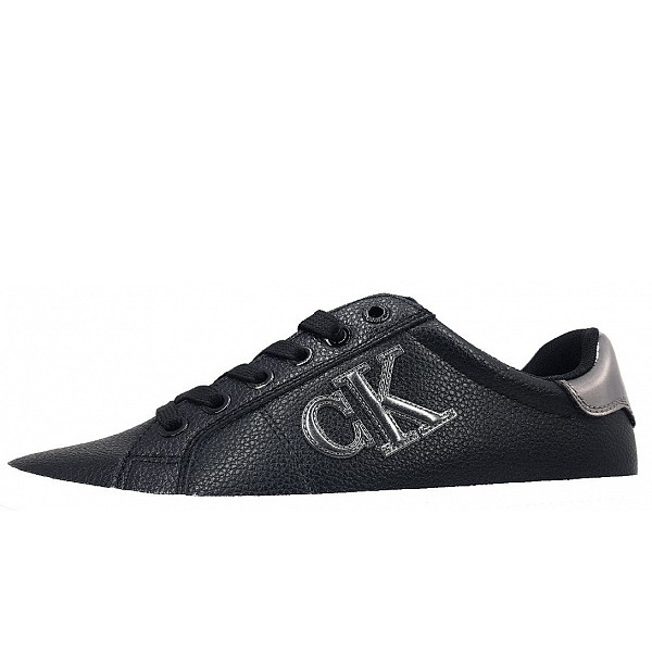 Calvin Klein Vulc Flatform Laceup Low Sneaker 0GP-Black/Silver