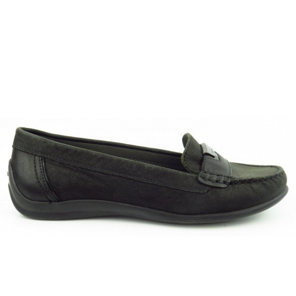 Geox Da.Moc.Nubuk schwarz Slipper black