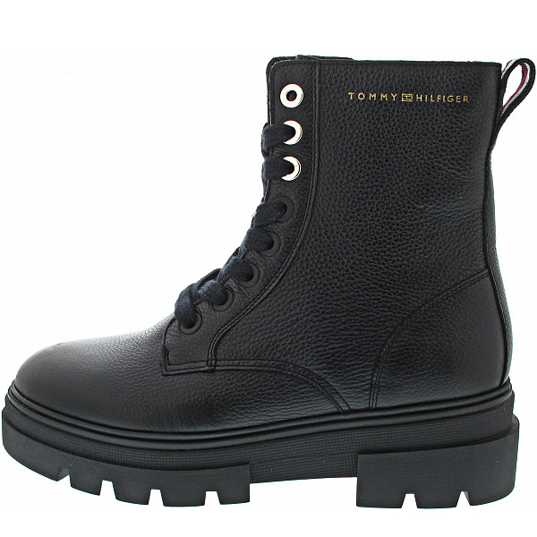 Tommy Hilfiger Bicolor Leather Lace-Up Schnürstiefel black