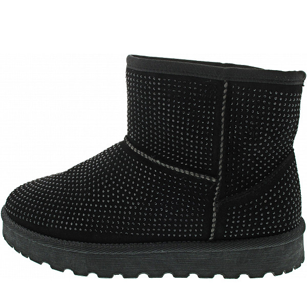 La Strada Boots black micro + stones