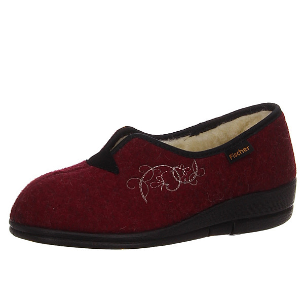 Fischer Markenschuhe Hausschuhe dunkelrot