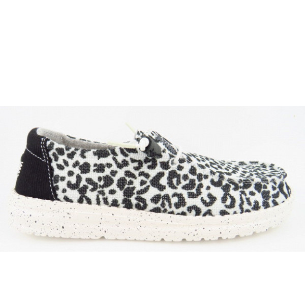 Hey Dude Wendy Leopard Slipper schwarz weiss