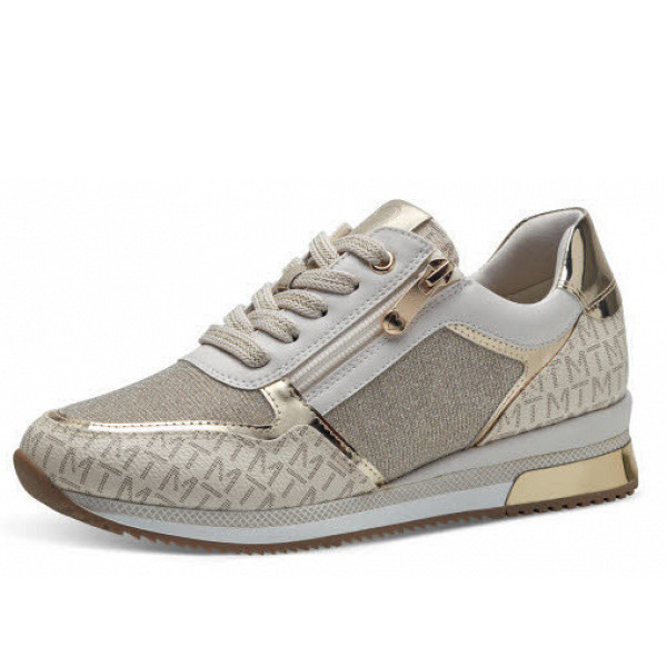 Marco Tozzi schn?rer Sneaker beige-kombiniert
