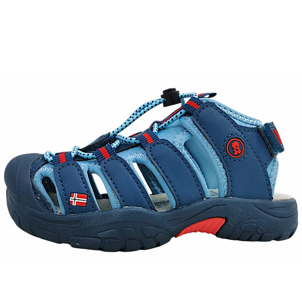 Trollkids Kvalvika Sandal Sandale dolphin blue/spicy red