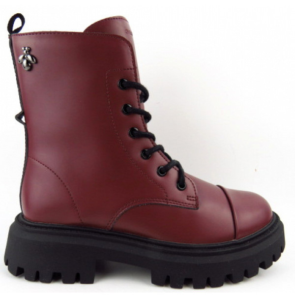 Geox J MAQUINNENS B - BRUSH SY Stiefel C7357 DK BURGUNDY