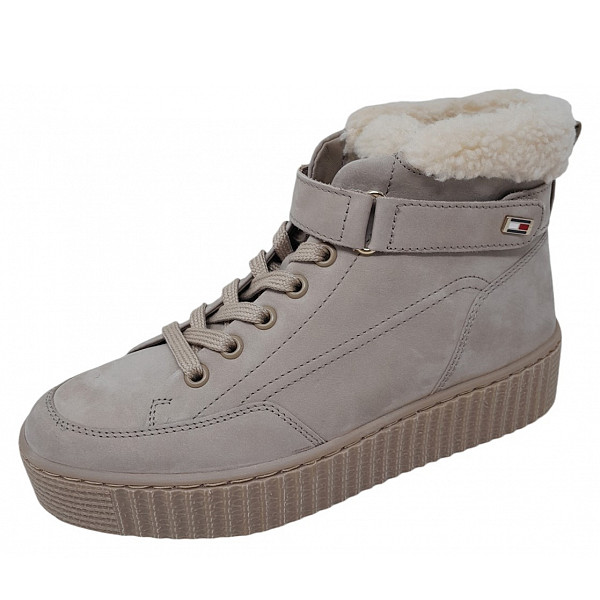 Tommy Hilfiger Faux FUR Lace UP Stiefel beige WF