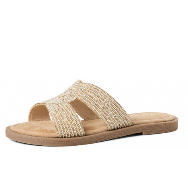 Tamaris pantolette flache Pantolette beige