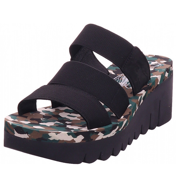 Fly London cupido-black (camouflage) Pantolette schwarz