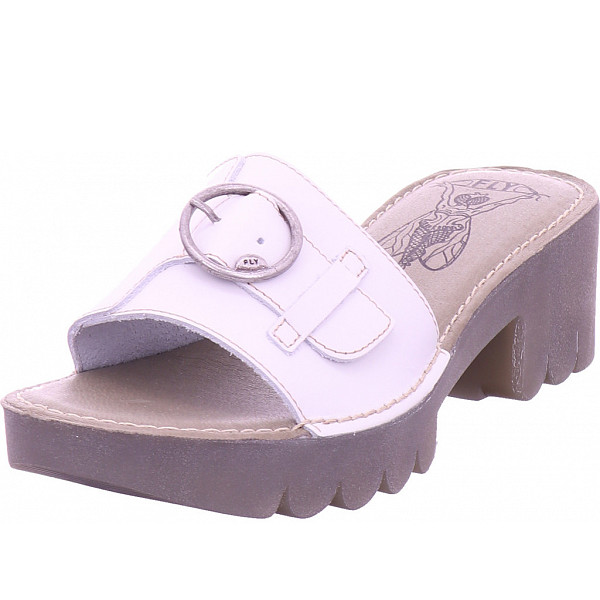 Fly London bridle-white Pantolette weiß