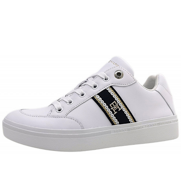 Tommy Hilfiger Cart Snake sportlicher Schnürer YBS white