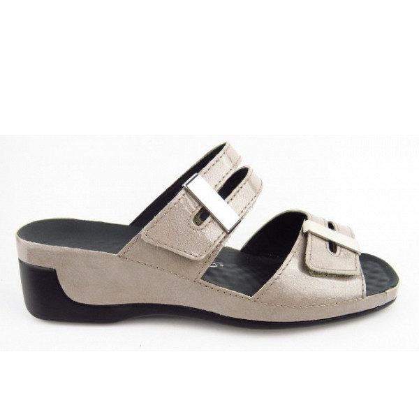 Vital Tina Apache taupe Pantolette silbergrau