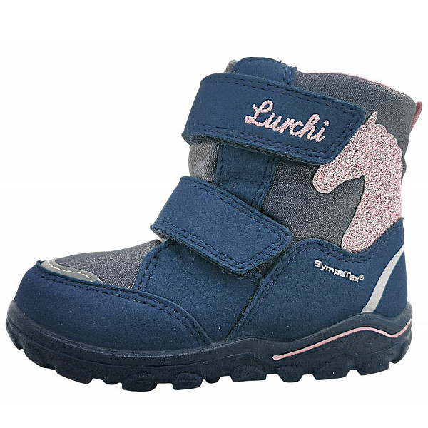 Lurchi Klettschuh Dk. blau/pink 03365