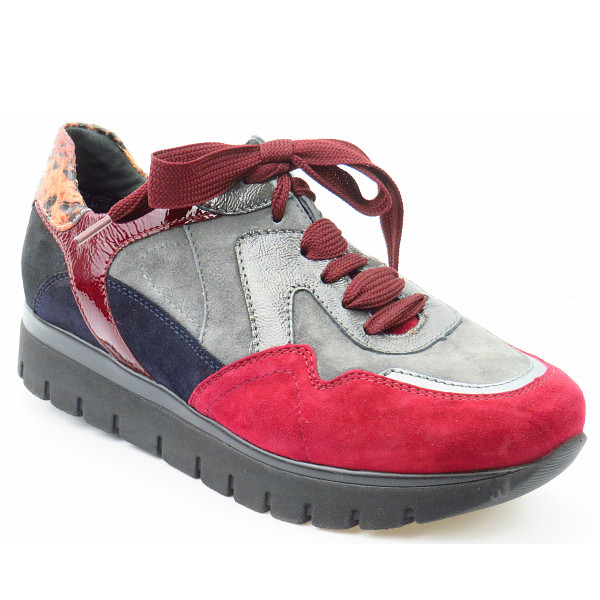 Semler Samt Chev. multi Sneaker multi rot/grau