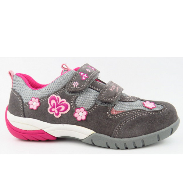 Superfit Velour/Textil stone Sneaker garu/pink