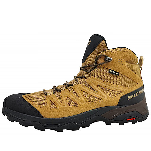 Salomon X Ward Leather Mid GTX Wanderstiefel kangaro/black