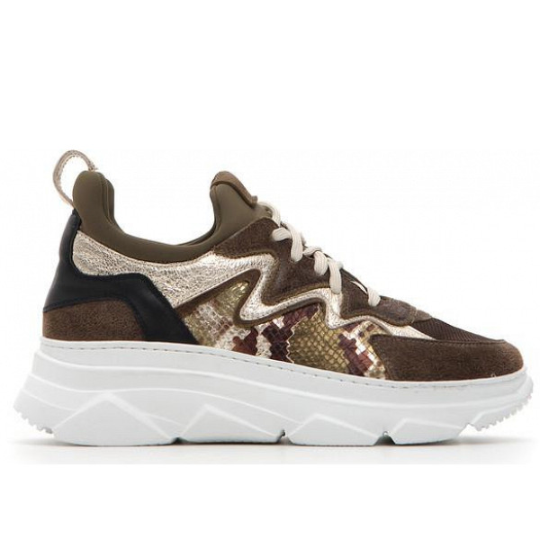 Nero Giardini braun oliv gold kombi. Sneaker braun oliv gold kombi