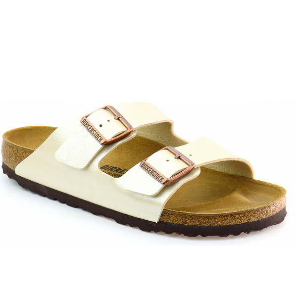 Birkenstock Arizona BF Pearl creme Pantolette creme