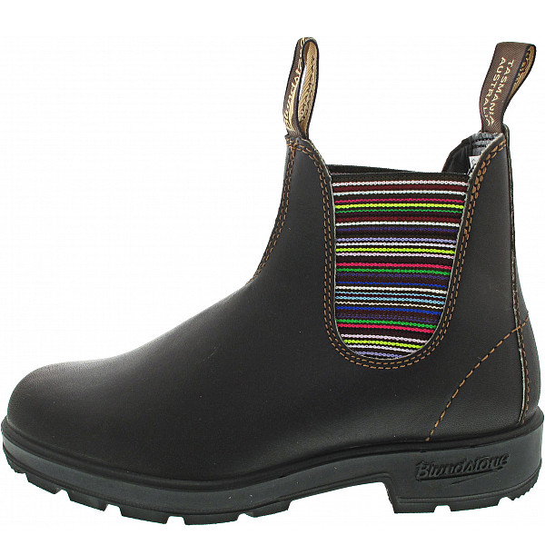 Blundstone 500 Series Chelsea Boot brown with Striped Elasti