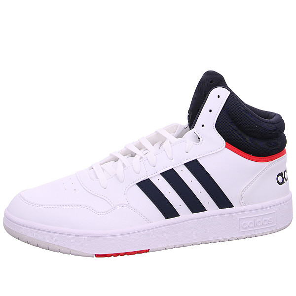 adidas Hoops 3.0 Mid sportlicher Schnürer ftw white