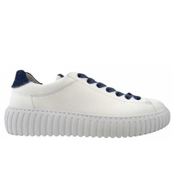 Gabor Comfort Nappa sportlicher Schnürer weiss/blue