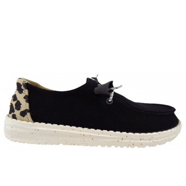 Hey Dude Wendy Leopard black Slipper black leo