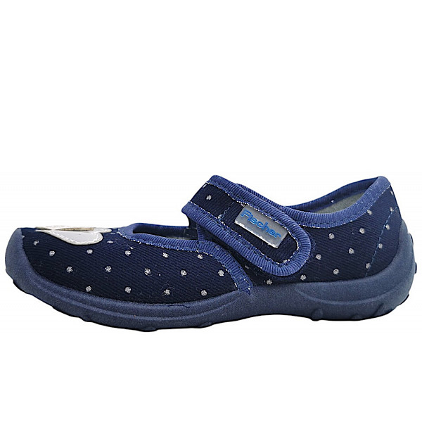 Fischer Markenschuhe Kinder Klett Hausschuh Hausschuh marine 521