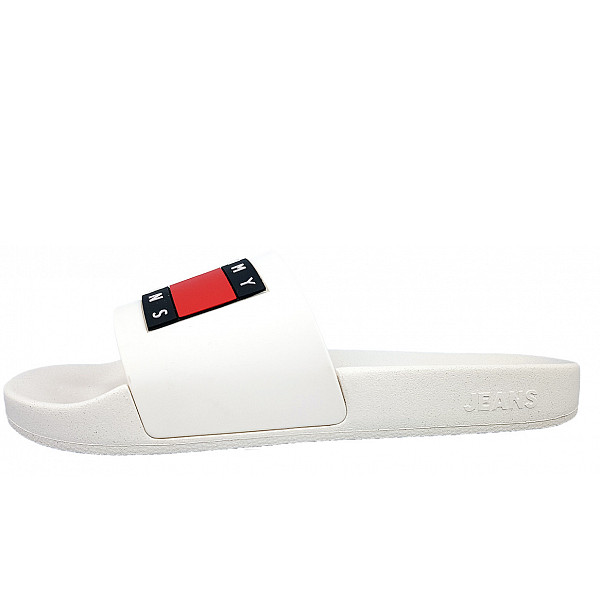 Tommy Hilfiger Flag Pool Slides Pantolette TCR Ecru