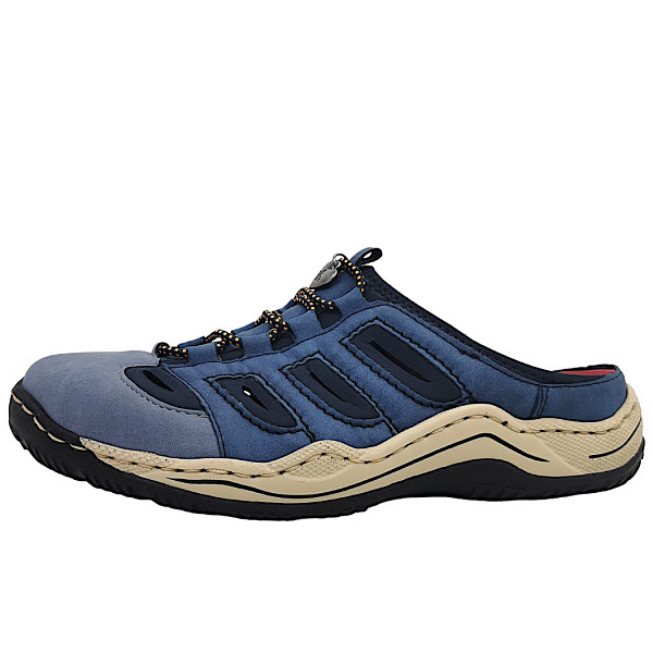 Rieker Nabukino/Morelia/Scuba Pantolette 10 Lightblue/ Jeans/ Navy