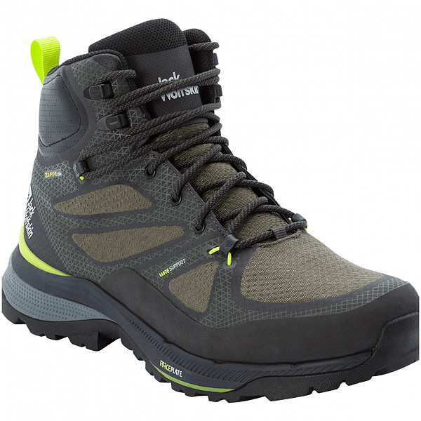 Jack Wolfskin FORCE STRIKER TEXAPORE MID Wanderstiefel  lime/dark green