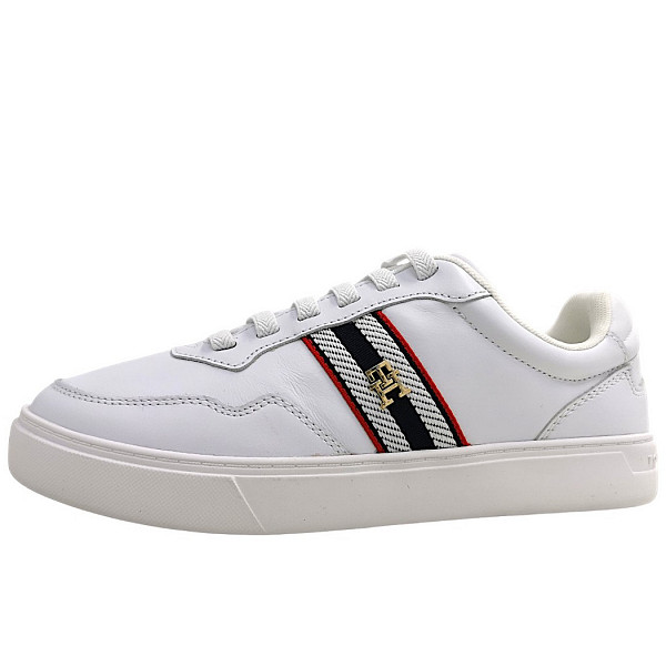 Tommy Hilfiger TH Webbing Cupsole sportlicher Schnürer white YBS