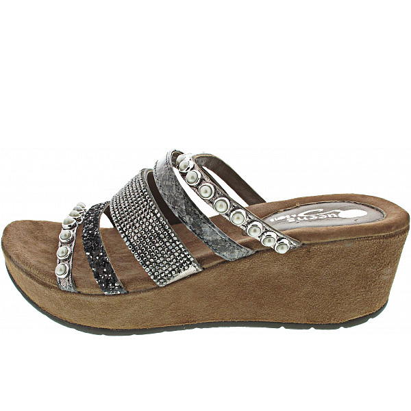 Queens Pantolette pewter combi