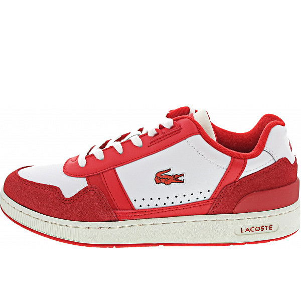 Lacoste T-Clip Leather Bicolor Sneaker wht-red