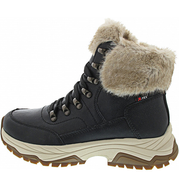 Rieker Schnürstiefel schwarz/beige/schwar