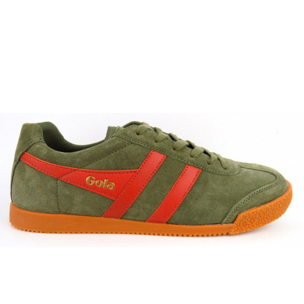 Gola Herrier Suede khaki orang sportlicher Schnürer khaki orange