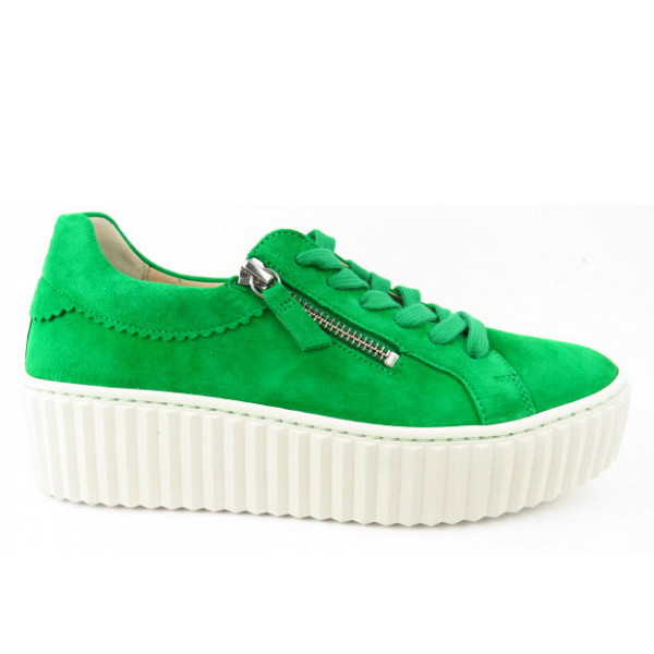 Gabor Samtchevreau verde ZIP Sneaker low verde (creme)