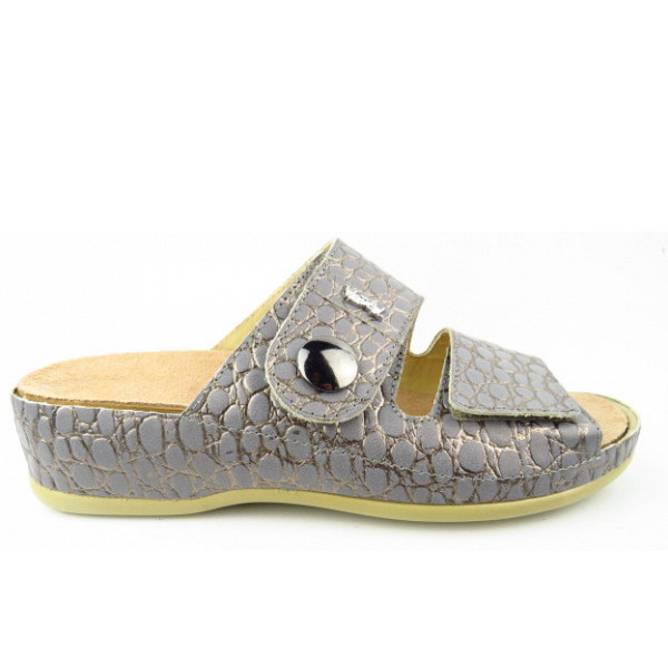 Vital Vitalette M Reptil steel Pantolette Reptil steel